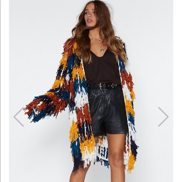 Nasty Gal Jackets & Blazers - Nasty Gal Down Town Shaggy Cardigan